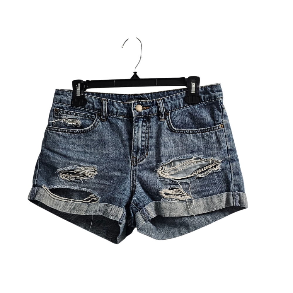Billabong Distressed Frayed Cuffed Jean Shorts Size 26 Mid Rise